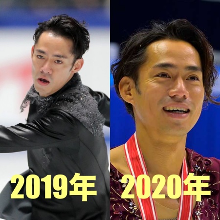 2019年と2020年の高橋大輔の比較画像