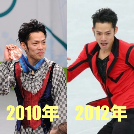 2010年と2012年の高橋大輔の比較画像